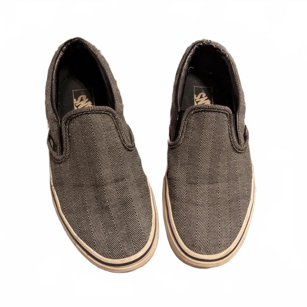 Vans Classic Slip-On Loafers in Herringbone Pattern